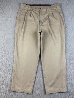Vintage Dockers Khakis Pleated Tapered Pants Men's 36x30 Cotton USA Made Slacks
